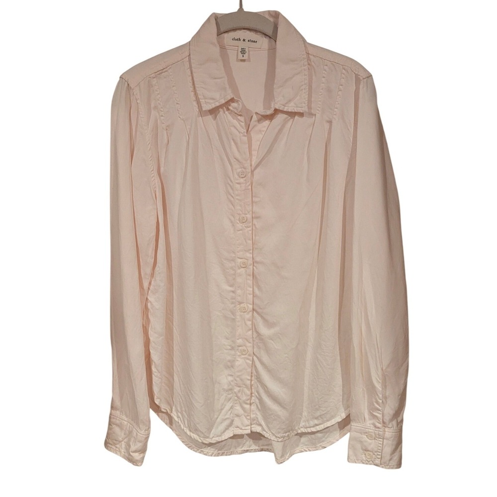 Cloth & Stone Pink Tencel Lyocell Button Down Shirt Size S Basic Staple Casual